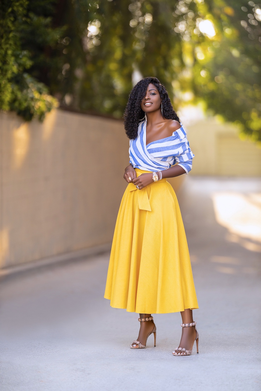 Stripe/Yellow Color Block Swing Dress – StylePantry