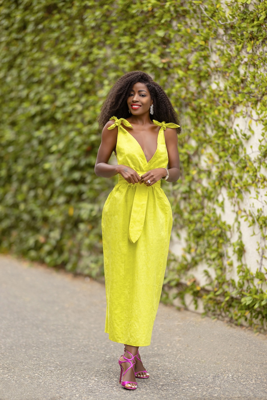 Yellow Cocoon Midi Dress – StylePantry