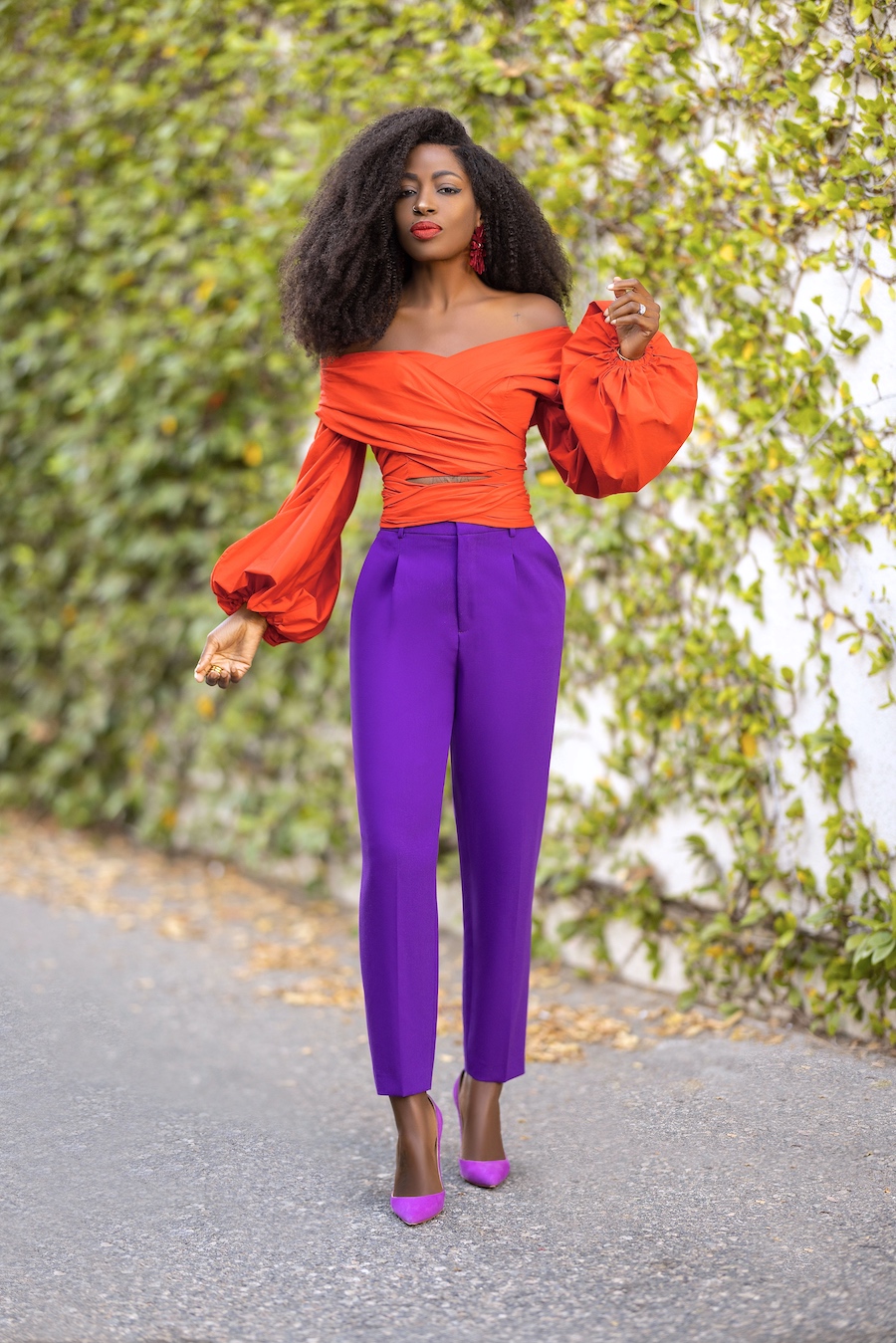 Off Shoulder Blouse + High Waist Pegged Pants – StylePantry