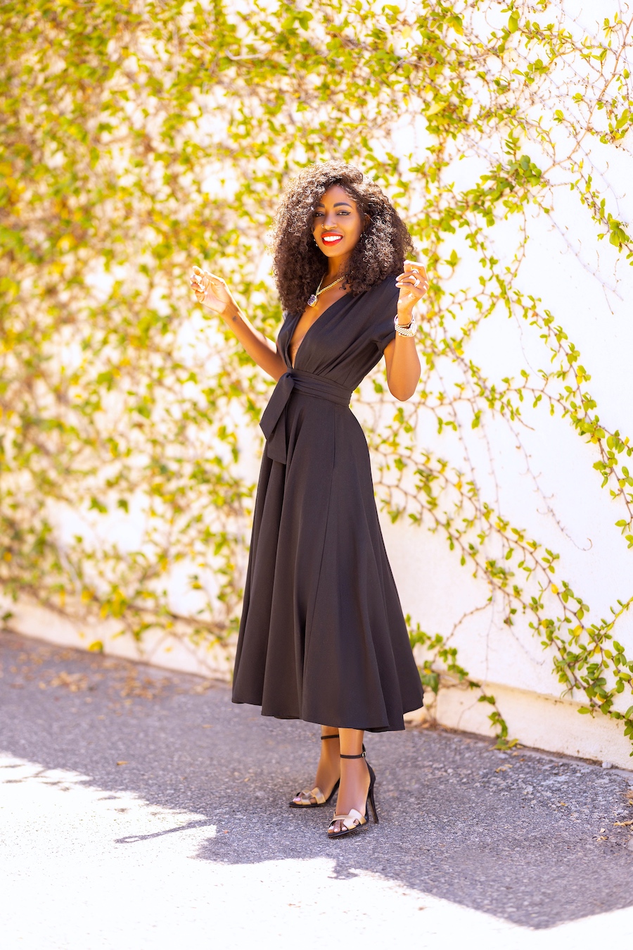 Black Button-Down Linen Swing Dress – StylePantry